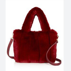 Free People - Dolce Faux Fur Tote Bag - Maroon